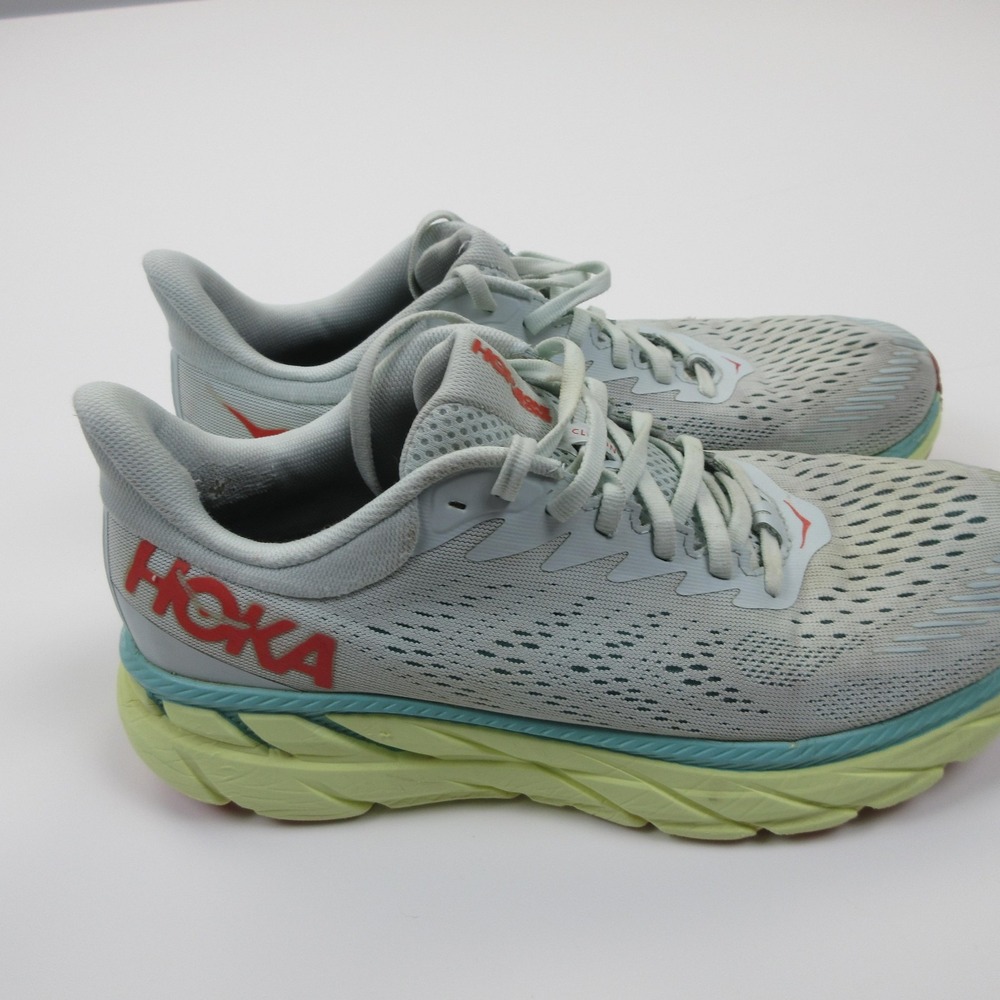 Hoka One One Clifton 7 Shoes Womens Size 9.5 Blue Running Sneakers 1110509 MMHC